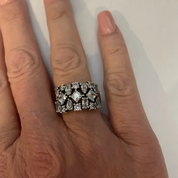 Silpada ‘COSMO’ Cubic Zirconia Sterling Silver Ring NEW R2385 - Picture 8 of 16